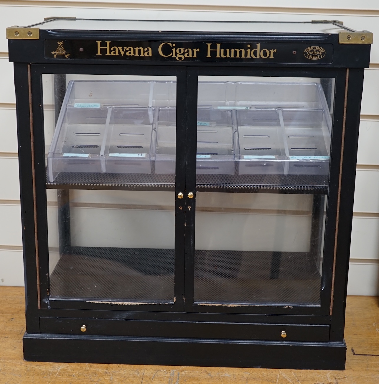 An Havana cigar humidor, advertising display case, 55cm wide. Condition - fair